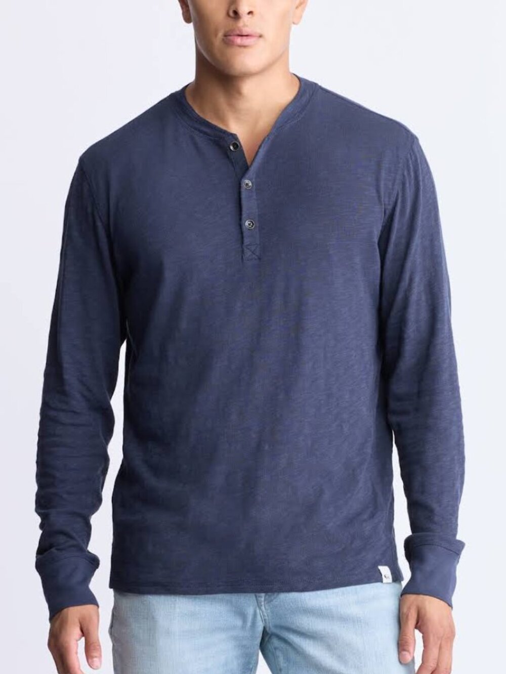 BRAND NEW J. CREW BLUE HEATHERED MENS HENLEY SHIRT SIZE LARGE